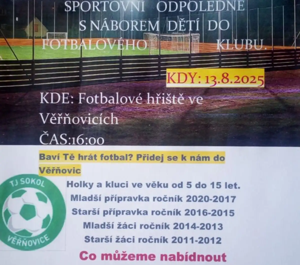 Fotbalový nábor dětí -