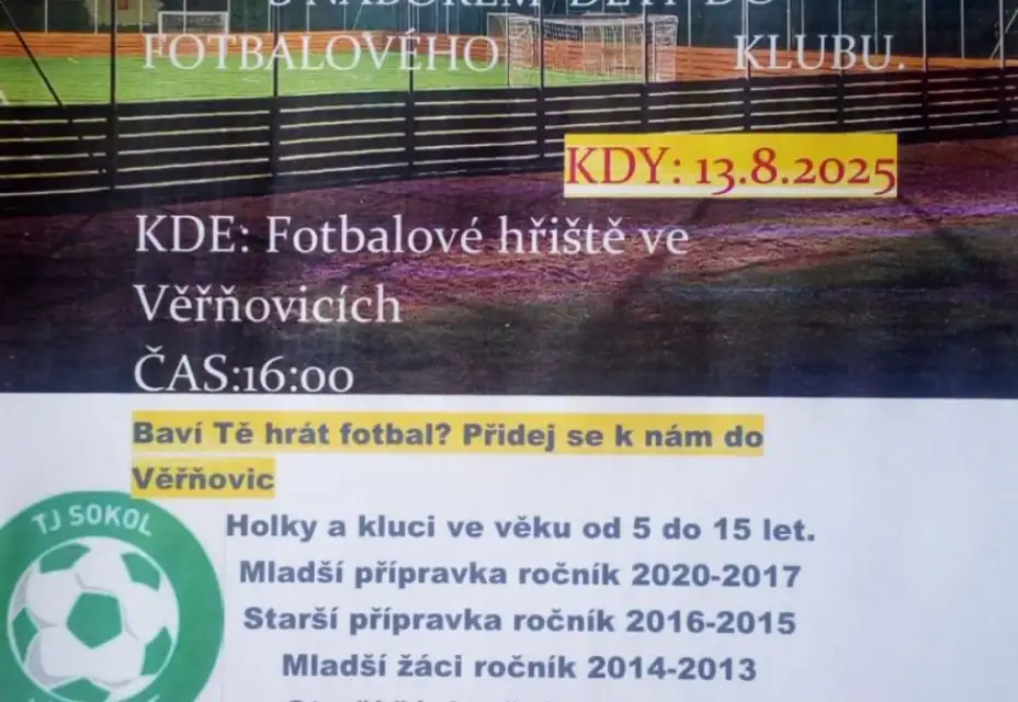 Fotbalový nábor dětí -